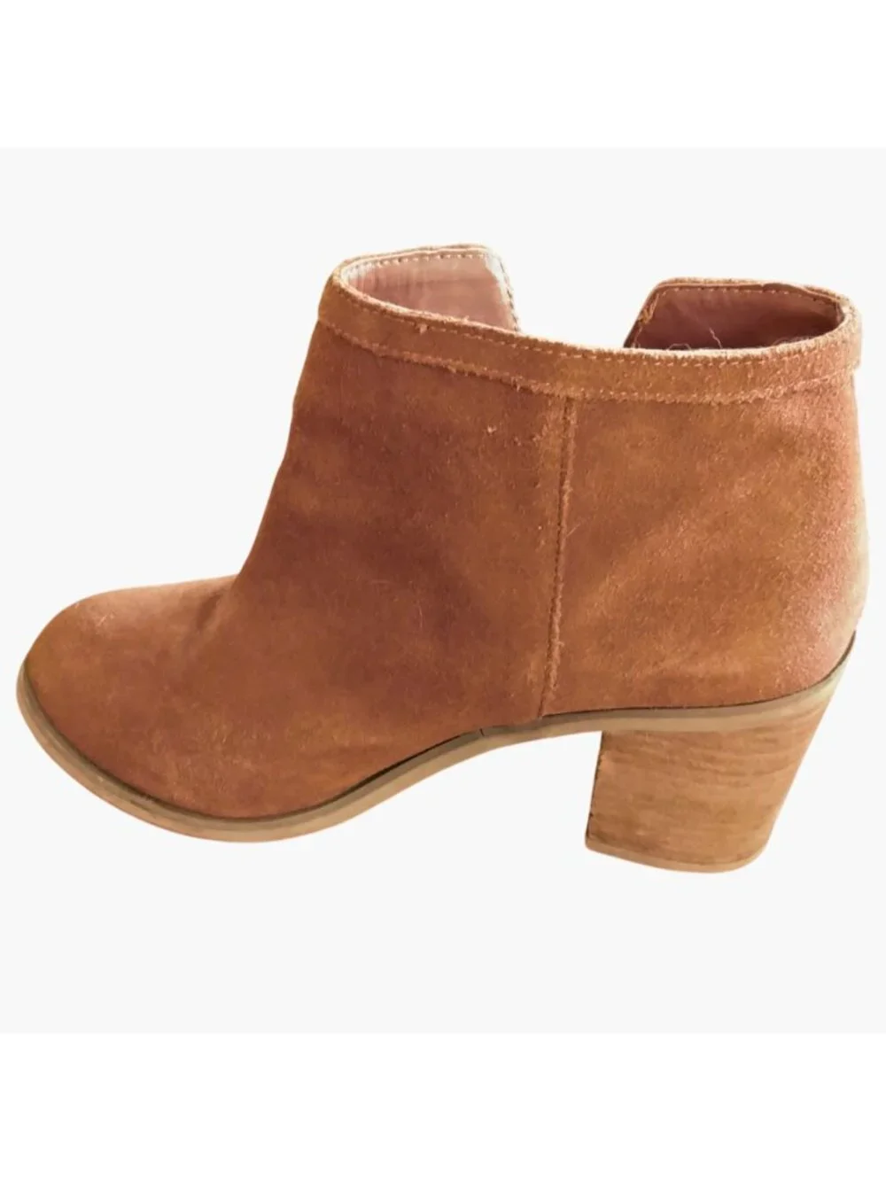 Brown Suede Ankle Booties Womens Shoes Size 9